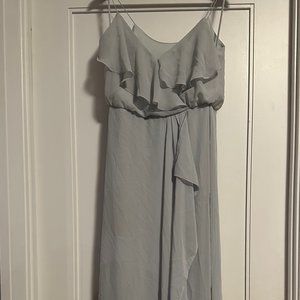 Nouvelle Amsale Pale Blue Grecian Goddess Maxi Dress